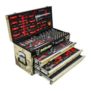 TORK CRAFT BakkiesBox Limited Edition 154-Piece 3-Drawer Track Box Tool Set TCTB154LTD