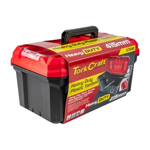 Heavy Duty Plastic Tool Box With Organizer Red/black 415mm