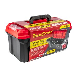 Heavy Duty Plastic Tool Box With Organizer Red/black 480mm