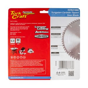 Tct Saw Blade 216mm X 2.0mm X 30mm X 60t Wood Thin Kerf