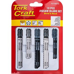 Jigsaw Blade Set 10 Pce For Metal & Wood T - Shank