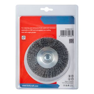 Wire Wheel Brush Crimped Bevel Plain 115mmxm14 Blister
